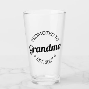 Promoted To Grandma Est 2027 New Nana I Glass