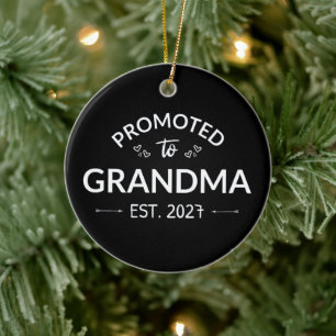 Promoted To Grandma Est 2027 New Nana II Ceramic Ornament
