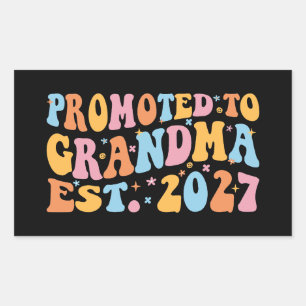 Promoted To Grandma Est 2027 New Nana Rectangular Sticker