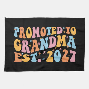 Promoted To Grandma Est 2027 New Nana Tea Towel