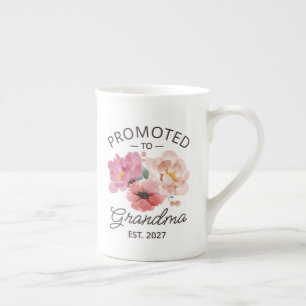 Promoted To Grandma Est 2027 New Nana VI Bone China Mug