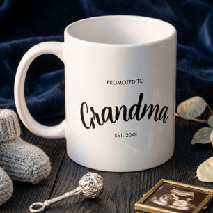 Promoted To Grandma Established Custom Year White Coffee Mug
