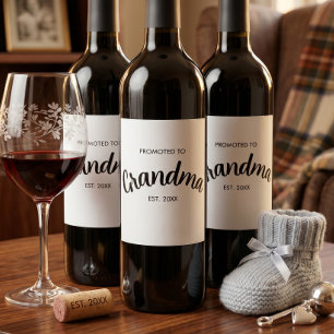 Promoted To Grandma Established Custom Year White Wine Label