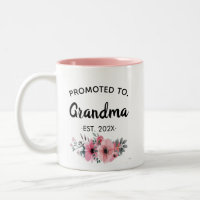 Promoted to Grandma Floral Pink, 2025 custom chic