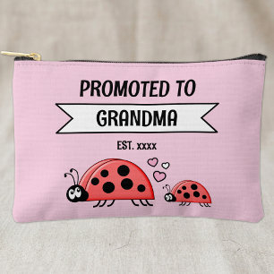 Promoted to Grandma ladybugs est year pink Accessory Pouch