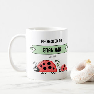 Promoted to grandma ladybugs green coffee mug