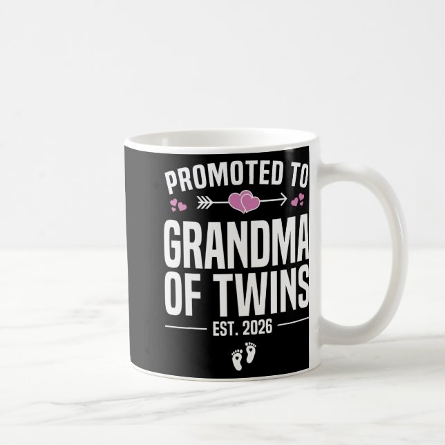 Promoted To Grandma Of Twins 2026 New Grandma Moth Coffee Mug (Right)