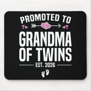 Promoted To Grandma Of Twins 2026 New Grandma Moth Mouse Pad