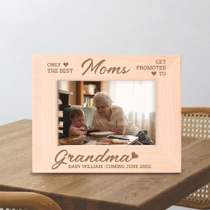 Promoted to Grandma Personalised Baby Announcement Etched Frames