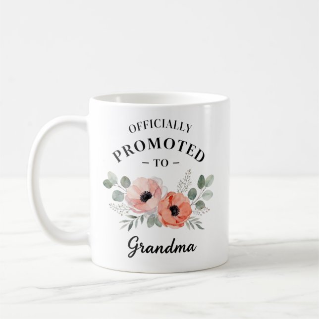 Promoted to Grandma Personalized  Coffee Mug (Left)