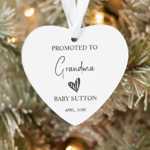 Promoted to Grandma Pregnancy Announcement Great Ornament