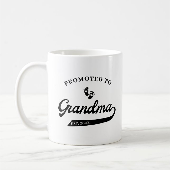 Promoted to Grandma Pregnancy Announcement Mug (Left)