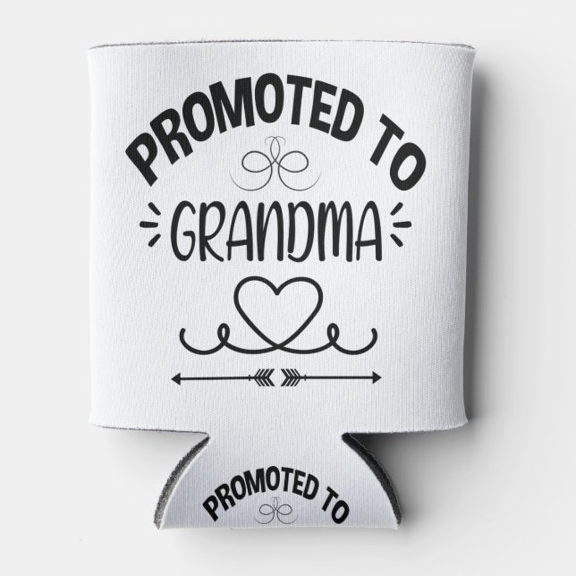 Promoted to Grandma Pregnancy Reveal Can Cooler (Front)