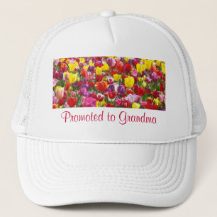 Promoted to Grandma sports hats Tulip Flowers
