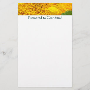 Promoted to Grandma! stationery New Baby Sunflower