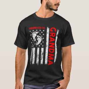 Promoted To Grandma Usa Flag Mother'S Day First Ti T-Shirt