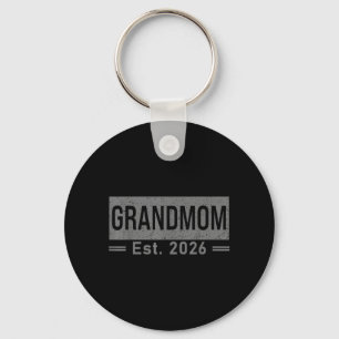 Promoted to Grandmom Est 2026 Baby Announcement Key Ring
