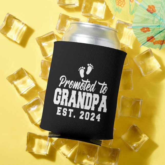 Promoted to Grandpa 2024 New Grandfather Pregnancy Can Cooler (In Situ Summer)