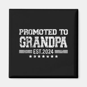 Promoted To Grandpa 2024 Soon To Be Funny New Dad  Magnet