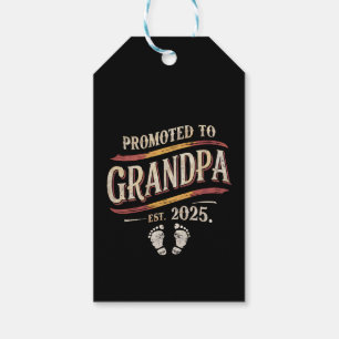 Promoted To Grandpa 2025 Grandpa est 2025  Gift Tags