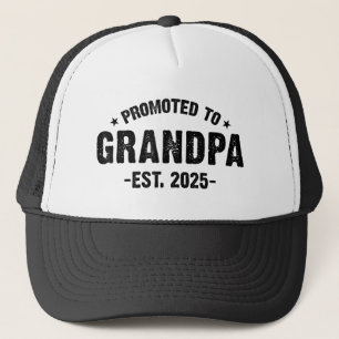 Promoted To Grandpa 2025 Grandpa est 2025 Grandpa Trucker Hat