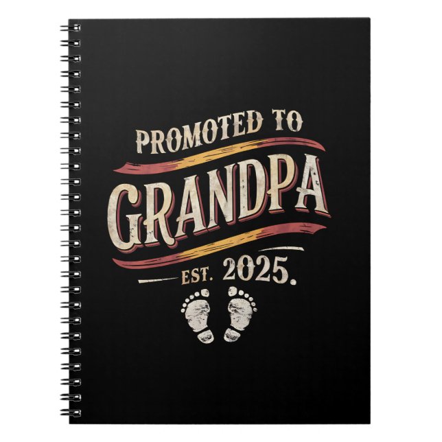 Promoted To Grandpa 2025 Grandpa est 2025  Notebook (Front)
