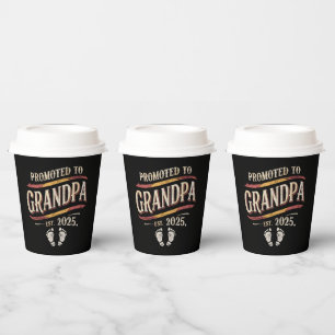 Promoted To Grandpa 2025 Grandpa est 2025  Paper Cups