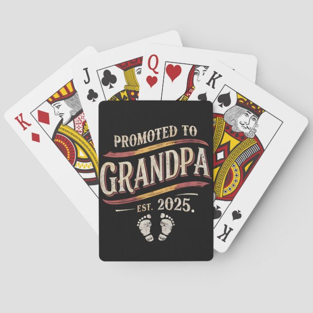 Promoted To Grandpa 2025 Grandpa est 2025  Playing Cards (Back)