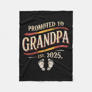 Promoted To Grandpa 2025 Grandpa Est 2025 T Shirt_ Fleece Blanket