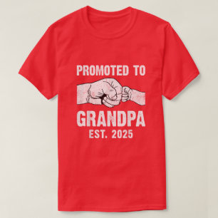 Promoted To Grandpa 2025 Pregnancy Announcement T-Shirt