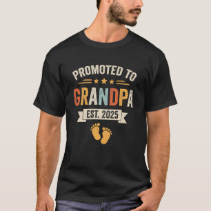 Promoted To Grandpa 2025 Retro Soon To Be Grandpa T-Shirt