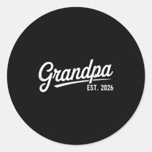 Promoted To Grandpa 2026 Classic Round Sticker