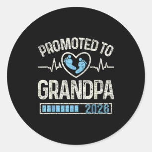 Promoted To Grandpa 2026 Expecting Baby Soon To Be Classic Round Sticker