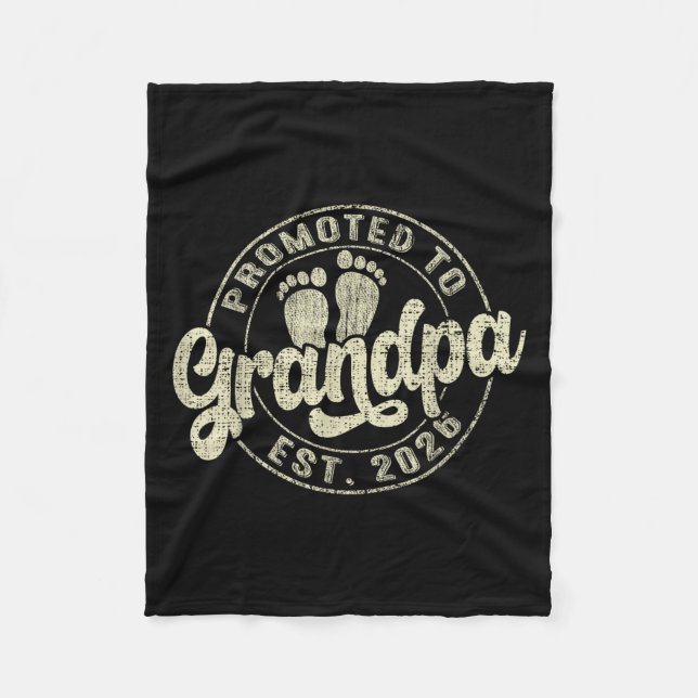 Promoted To Grandpa 2026 Expecting Baby Soon To Be Fleece Blanket (Front)