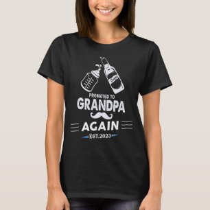 Promoted To Grandpa Again 2023 Baby Pregnancy Anno T-Shirt