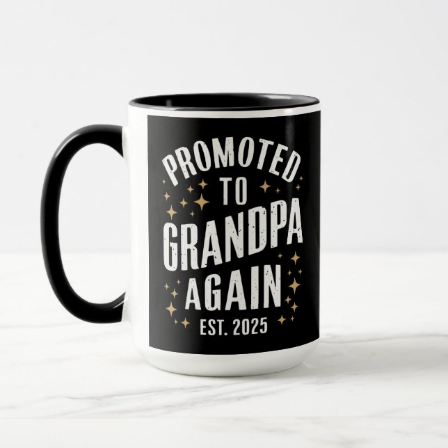 Promoted to Grandpa Again 2025 Soon Grandfather  Mug (Left)