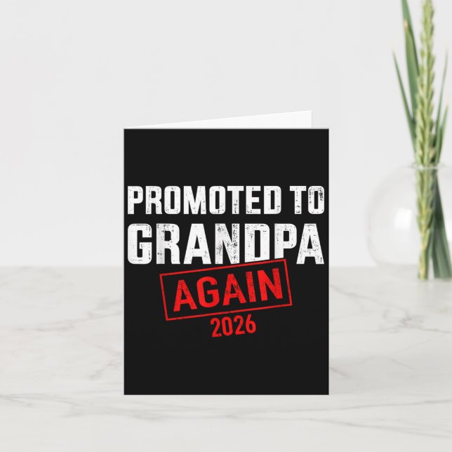 Promoted To Grandpa Again 2026 T-shirt.png  Card (Front)