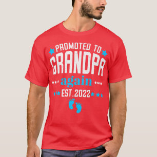 Promoted to Grandpa Again Est 2022 It's a Boy Gend T-Shirt