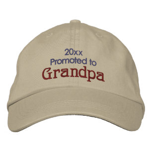Promoted to Grandpa and Year Father's Day Embroidered Hat