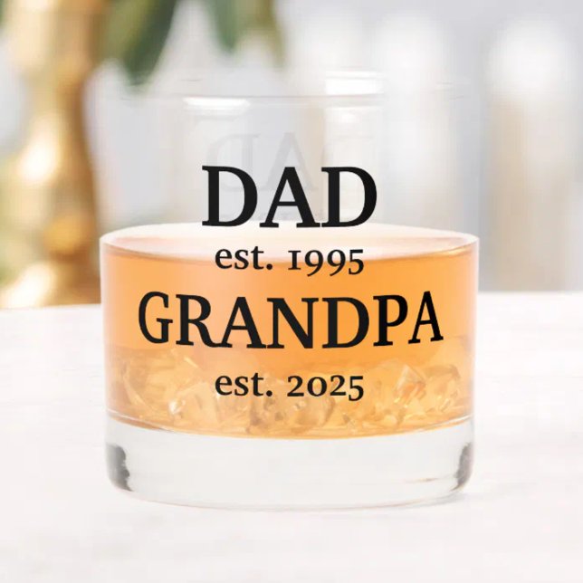 Promoted to Grandpa Custom Baby Announcement Whiskey Glass (Creator Uploaded)