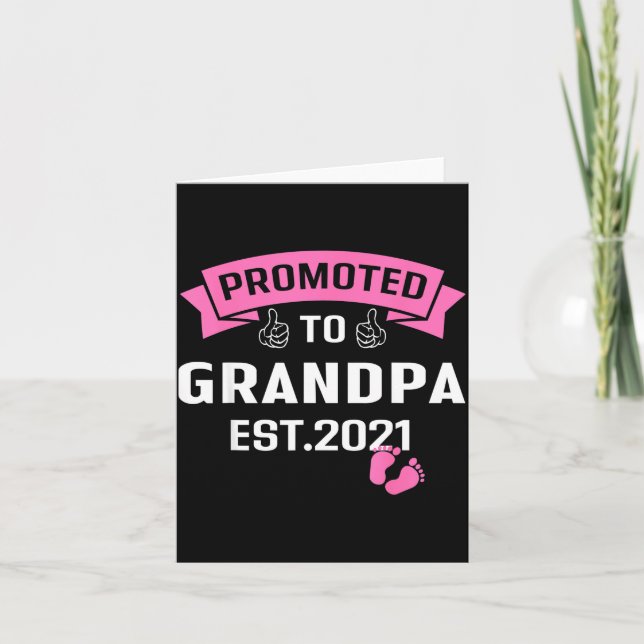 Promoted To Grandpa Est 2021 Funny New Grandfather Card (Front)