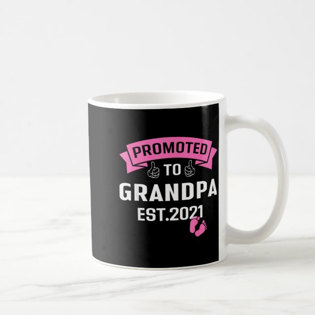 Promoted To Grandpa Est 2021 Funny New Grandfather Coffee Mug (Right)