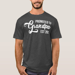 Promoted To Grandpa Est 2023 Gift For New Dad T-Shirt