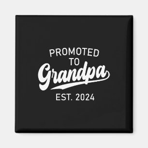 Promoted To Grandpa Est 2024 For New Grandpa Fathe Magnet