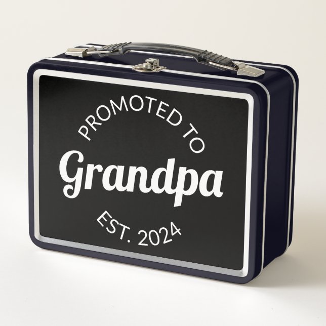 Promoted To Grandpa Est. 2024 I Metal Lunch Box (Front)
