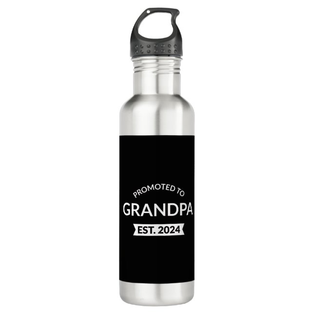 Promoted To Grandpa Est. 2024 II 710 Ml Water Bottle (Front)