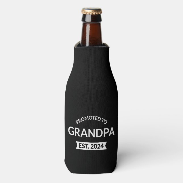 Promoted To Grandpa Est. 2024 II Bottle Cooler (Bottle Front)
