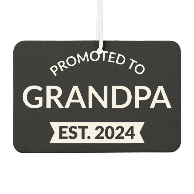 Promoted To Grandpa Est. 2024 II Car Air Freshener (Front)