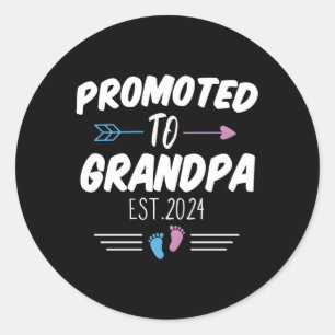 Promoted To Grandpa Est 2024 Soon To Be Grandpa Classic Round Sticker