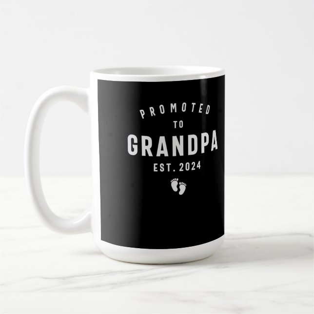 Promoted to Grandpa Est 2024 Soon to Be Grandpa Coffee Mug (Left)